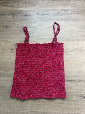 Billabong Red Floral Smocked Cami Top